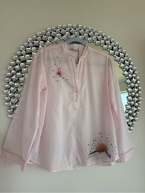 100% Cotton Soft Pink Embroidered top